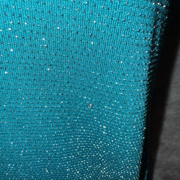 Express Teal Metallic Cami Tank Top Shimmery Stretchy Y2K Party Clubwear Med - Picture 2 of 8